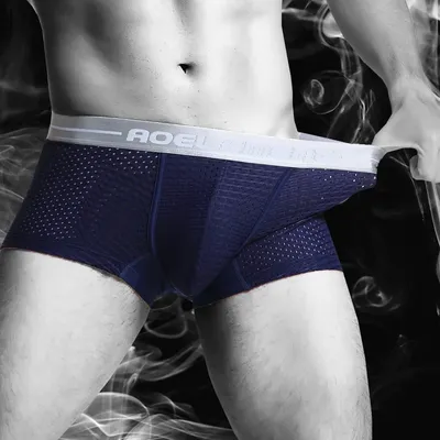 Herrenunterwäsche im Sommer, atmungsaktiv, Boxerhose, Eisseide dünn, sexy, U-förmig, schnell trocknend, viereckige Bündchen Image