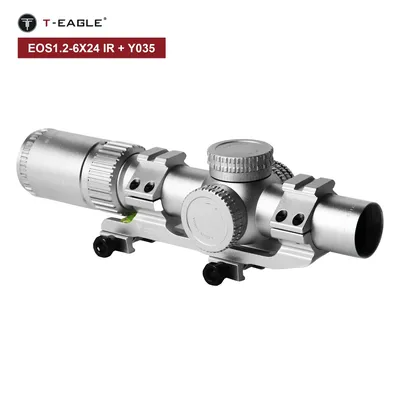 T-EAGLE EOS 1.2-6 X24 IR HK Hunting Riflescope Spotting Silver Tactical Rifle Scope Optical Collimator Air Gun Sight