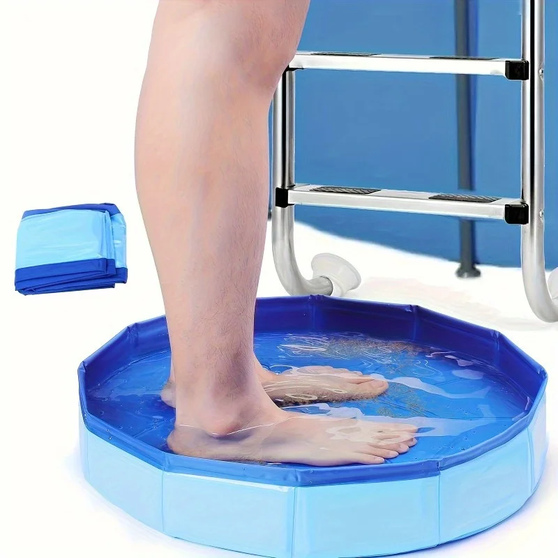 Pediluvio portatile pieghevole in PVC adatto per impianti di piscina a livello di terra, ideale per la pulizia dei piedi della piscina e accessori della piscina