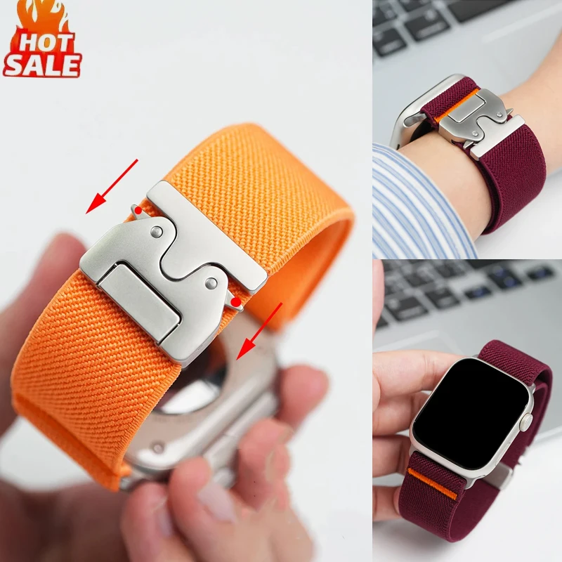 Fallschirmbänder für Apple Watch Ultra 2 Band 49 mm 44 mm 46 mm 42 mm 40 mm 45 mm 41 mm Armband IWatch Correa Serie 10 9 8 7 6 5 3 SE Image