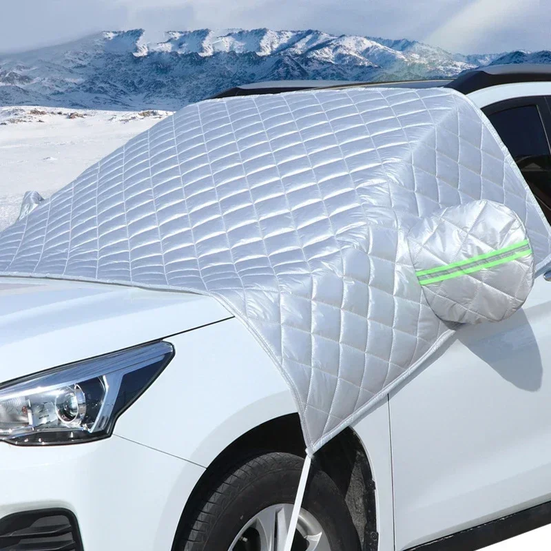 Wasserdichte Abdeckung Außen Auto Abdeckungen Outdoor Halb Markise Anti-Schnee Windschutzscheibe Proof Schützende Baumwolle Sonnenschirm Anti Eis Frost Image