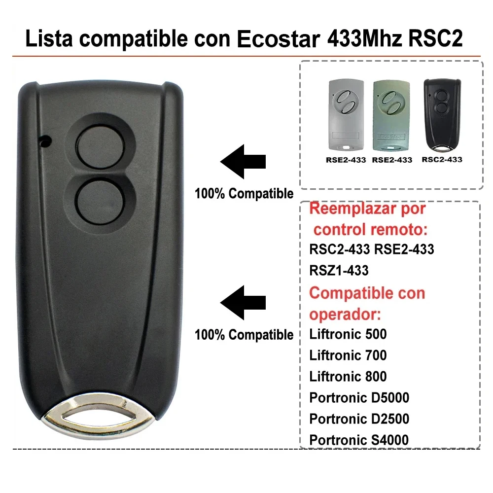 Ersetzen hormann ecostar RSC2-433 RSE2-433 fernbedienung stor 433 mhz 433,92 mhz rolling code garage befehl Image