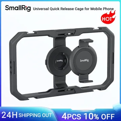 SmallRig Universal Quick Release Cage for Mobile Phone for iPhone 15/16 Pro / 15 Pro Max for Android phones with Cold Shoe -4299