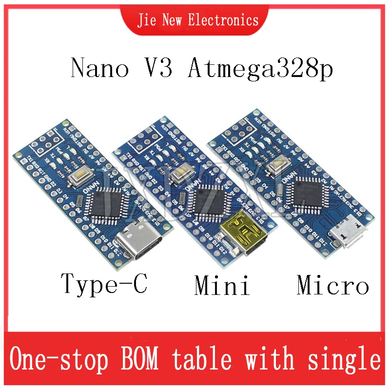 Nano 3.0 USB Type-C con bootloader compatibile con controller Nano 3.0 per Arduino, driver USB CH340, IC originale ATMEGA328P a 16Mhz