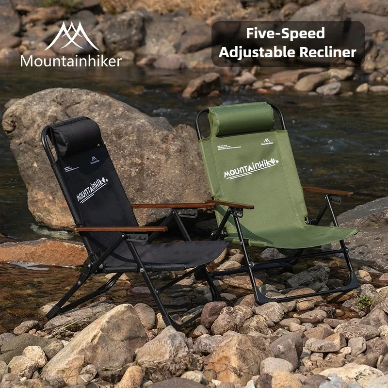 Mountainhiker Klappstuhl für den Außenbereich, fünf verstellbare Klappstühle, tragbarer Angelstuhl, Campingstuhl, Rückenlehnenstuhl Image