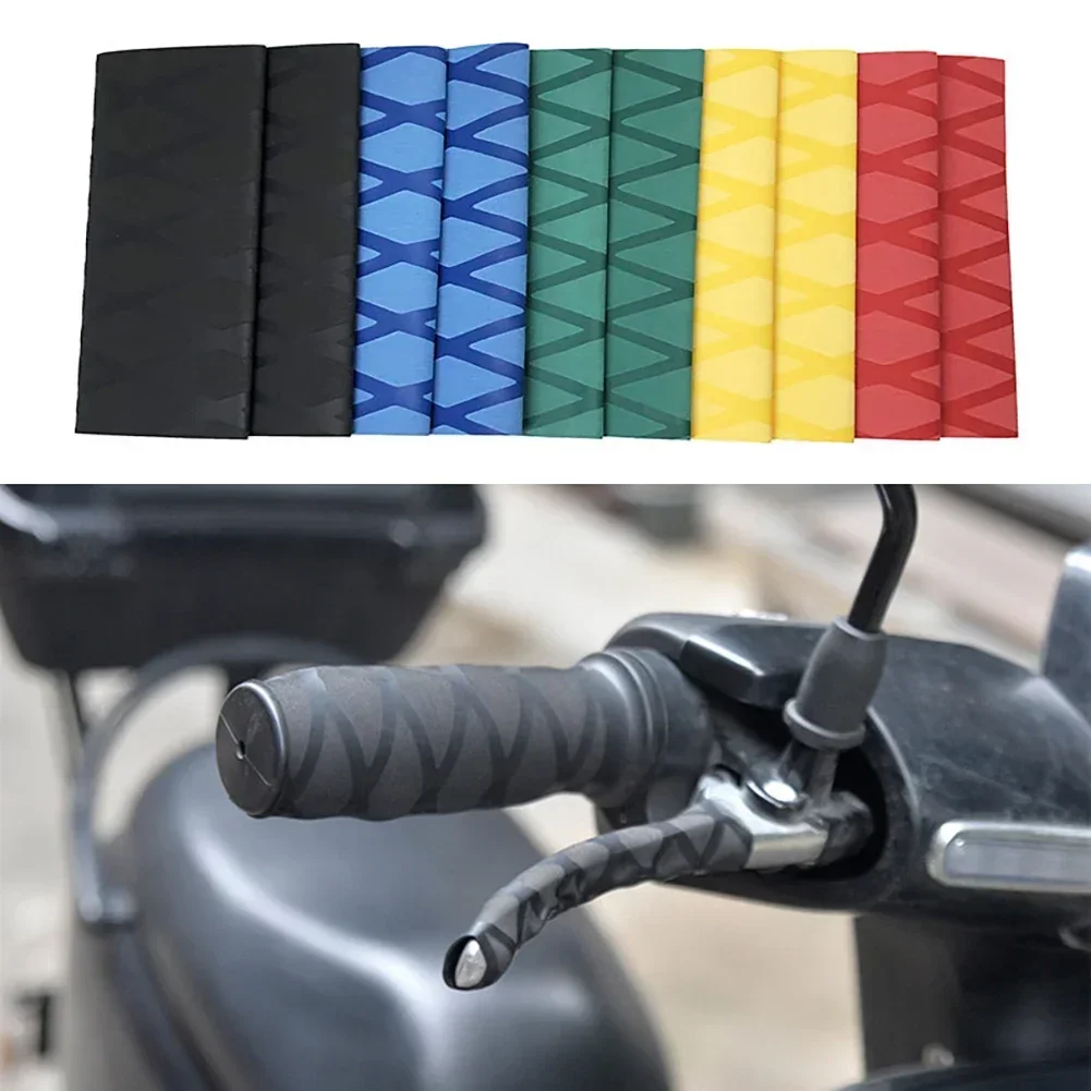 2PCS Nicht-slip Gummi Grip Handschuh Motorrad Griff Abdeckung Universal Wärme Schrumpfende Grip Abdeckung Hülse Lenker Abdeckungen universal Image