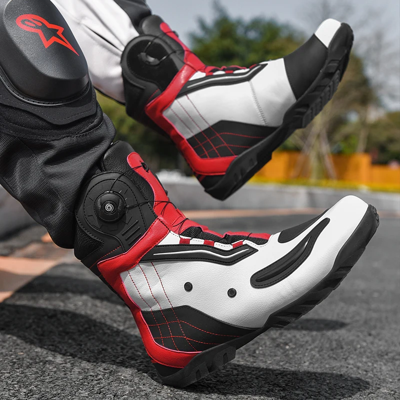 Motorrad professionelle schützende Reitstiefel vier Jahreszeiten Mode bequeme Herren Outdoor Off-Road Motorrad Reitschuhe Image