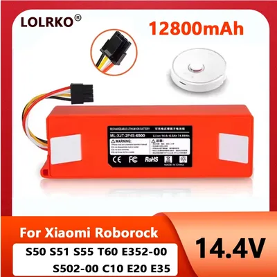 NEUE 14,4 V 12800 mAh Ersatz Lithium-Batterie Für Roborock S6 S7 MaxV Q5 Q7 MAX Roboter Staubsauger Zubehör teile Original Image
