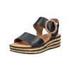Keilsandalette GABOR "Gabor Sandalen Nappaleder", Damen, Gr. 41, schwarz, Nappaleder, casual, Schuhe