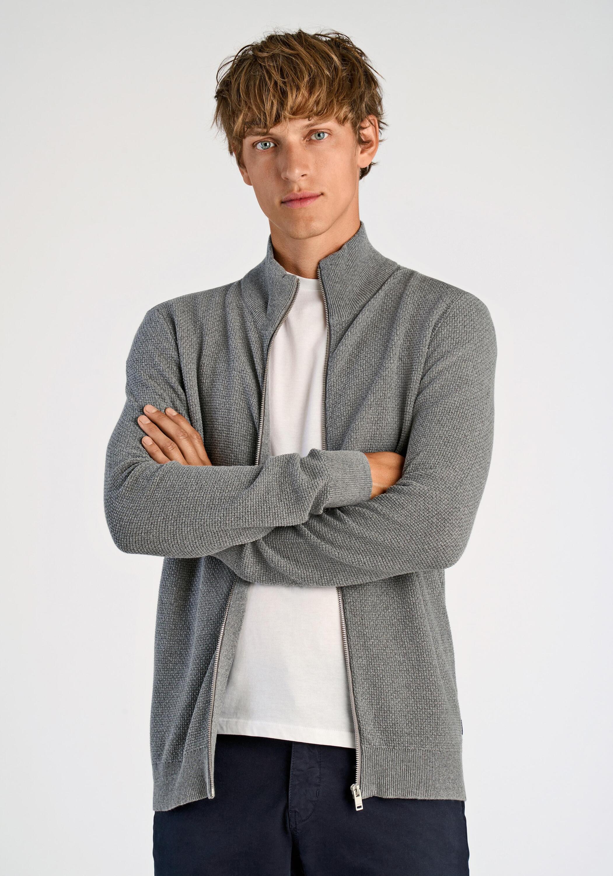 Strickpullover LINDBERGH "Strickpullover Relaxed Fit", Herren, Gr. 3XL, dk grau, Obermaterial: 60% Baumwolle, 40% Polyester, unifarben, Pullover Strickpullover