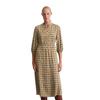 Druckkleid MARC O'POLO "aus fließendem Viskose-Twill", Damen, Gr. 44, Normalgrößen, multi, pure sand, Obermaterial: 100% Viskose; Futter: 100% Nicht verfügbar, bedruckt, figurbetont wadenlang, V-Ausschnitt, 3/4-Ärmel Manschette, Kleider