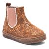 Chelseaboots BISGAARD "siggi lamb", Kinder, Gr. 24, braun (braun flower), Leder, metallisierte Fasern, elegant, Schuhe, Babyschuh mit Lammfell, Größenschablone zum Download