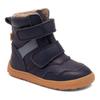 Barfußschuh BISGAARD "thorsten tex", Kinder, Gr. 24, blau (dunkelblau), Leder, casual, Schuhe, Winterboots mit Lammwolle, Größenschablone zum Download