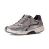 Keilsneaker GABOR ROLLINGSOFT, Damen, Gr. 41, grau, altrosa, silberfarben, Ziegenleder, Veloursleder, metallic, sportlich, Schuhe, Schnürer, Halbschuh, Freizeitschuh mit zusätzlichem Reißverschluss