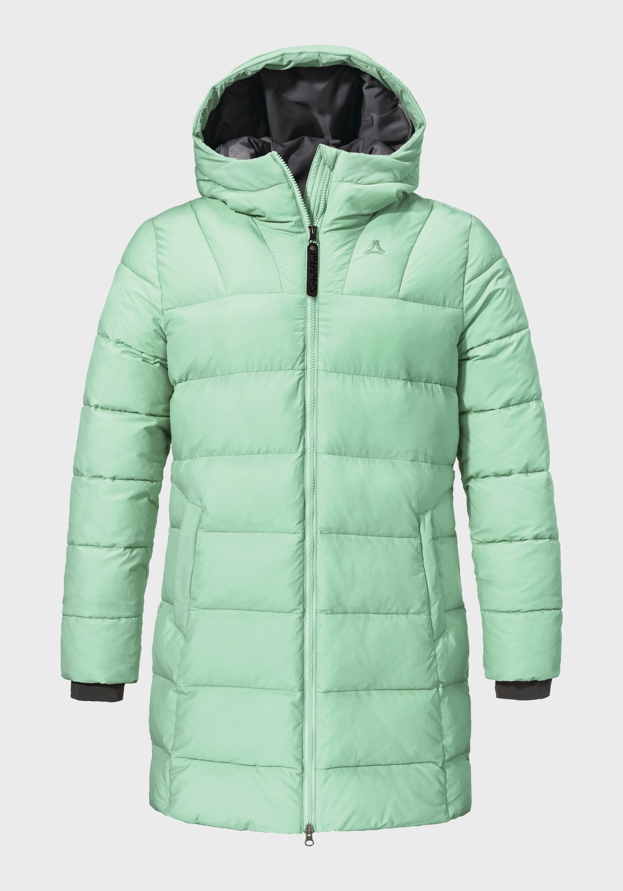 Parka SCHÖFFEL "Urban Ins Parka Style Boslix WMS", Damen, Gr. 44, 6305, grün, Oberstoff: 63% Nylon, 37% Baumwolle; Futter: 100% Polyester, relaxed fit, hoch geschlossener Ausschnitt, Jacken Image
