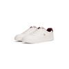 Plateausneaker TOMMY HILFIGER "ESSENTIAL ELEVATED COURT SNEAKER", Damen, Gr. 36, weiß, Leder, sportlich, Schuhe, Freizeitschuh, Halbschuh, Schnürer mit Ziernähten und Kontrastbesatz