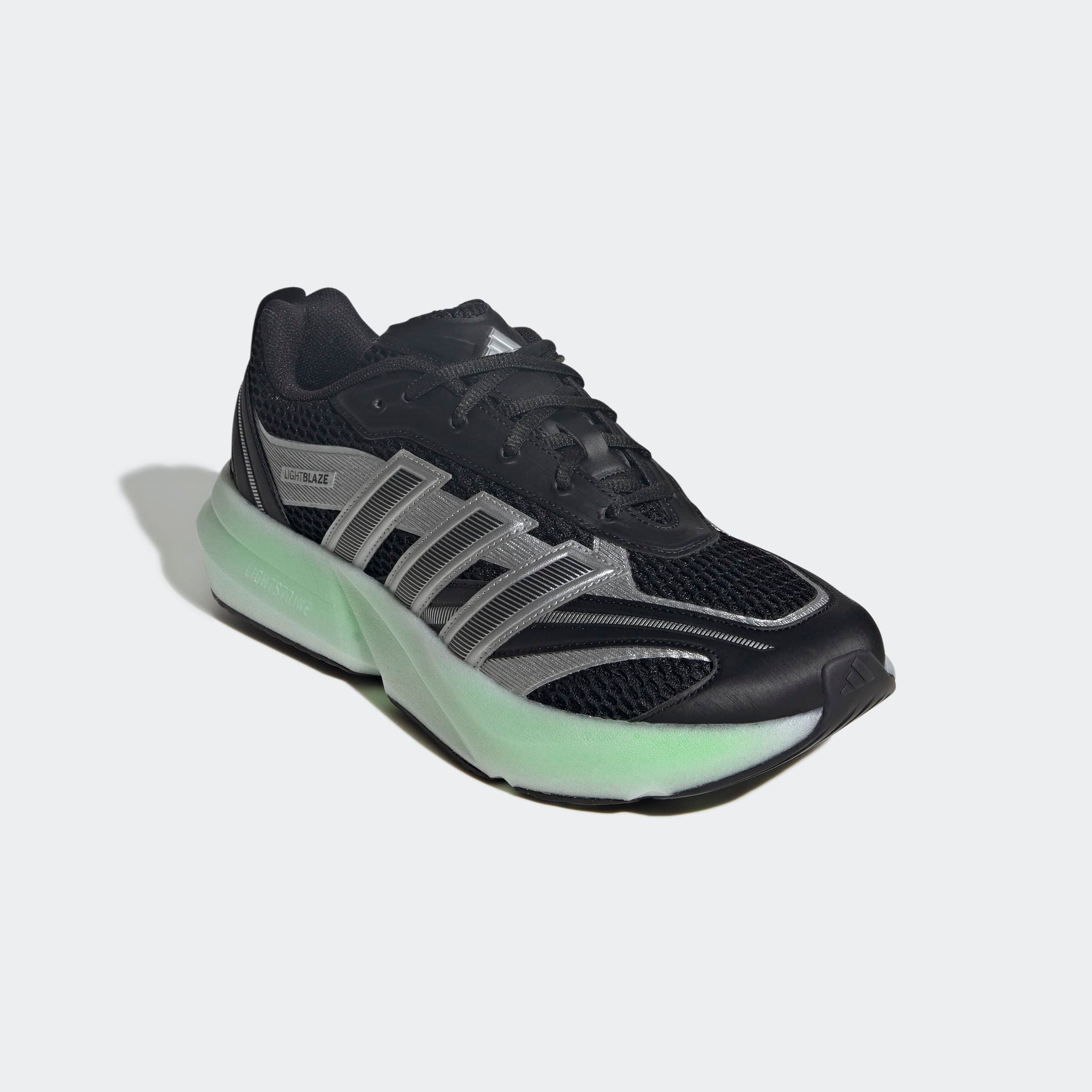 Sneaker ADIDAS SPORTSWEAR "LIGHTBLAZE GLOW E", Gr. 41, silber (core schwarz, silber metallic, lime burst), Synthetik, Textil, Schuhe