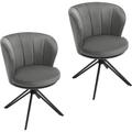 Woltu - Lot de 2 Chaises Pivotantes Salle à Manger Siège Rembourré, Pieds Métalliques, Chaises de