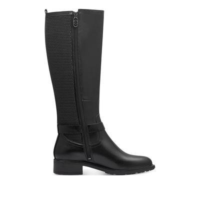 Tamaris Damen Kniehohe Reitstiefel aus schwarzem Leder Image