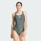 adidas Performance Womens 3 Bar Logo Swimsuit - Grey Recycled_material - Size X-small/small | adidas Performance Sale | Discount Designer Brands