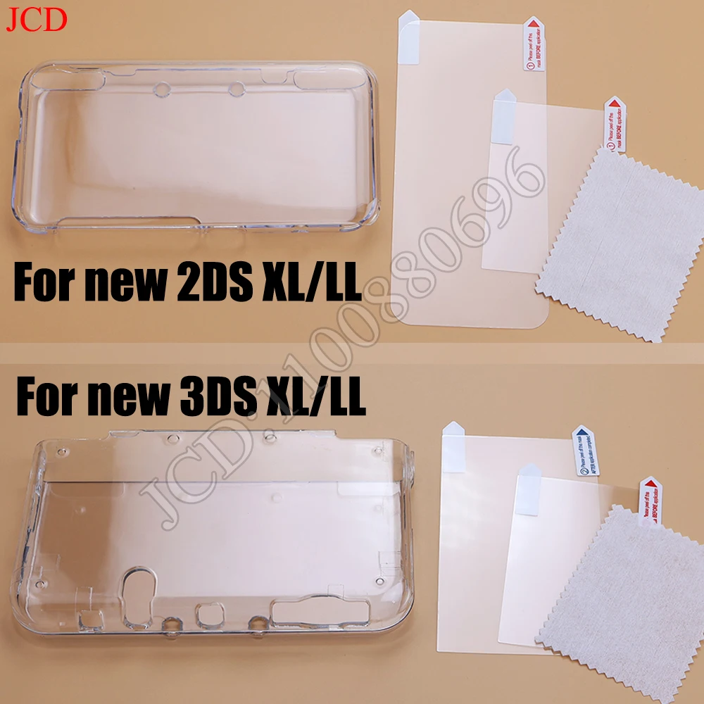 2025 für Neue 2DS 3DS XL LL Klare Split Shell Transparente Schutzhülle Fall Bildschirm Film LCD Screen Protector Image