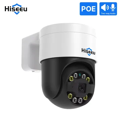 Hiseeu 4MP 4K 8MP POE PTZ IP Camera 5X Digital Zoom ONVIF Outdoor Video Surveillance CCTV Cameras for Xmeye NVR Two Way Audio