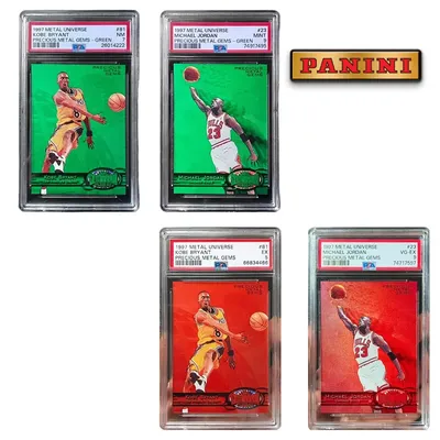 Panini Diy Homemade 1997 Metal Universe Edelmetall-Edelsteine Kobe Bryant Michael Jordan Basketbasll Star Sammelkarten Geschenk Image