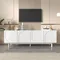 Anajqaqia Meuble TV moderne 175x38x56 cm, meuble bas léger, meuble TV avec rangement, pour salon et salle à manger, blanc