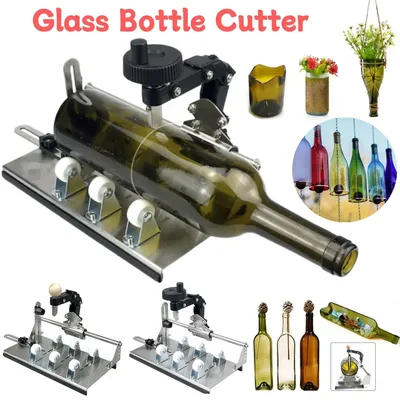 Glass Bottle Cutter Tool DIY Square Round Wine Beer Glass Sculpture Cutter Machine Professional Beer Glass Cutting Bottle Holder