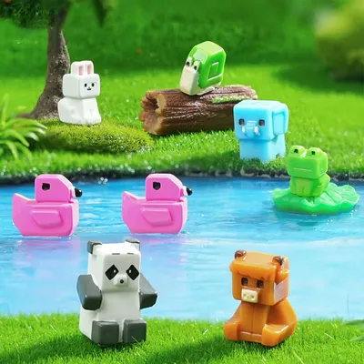 Mini Resin Animals - Miniature Animal Figurines for Fairy Garden Decor, Micro Landscape Ornaments, Dollhouse Craft Accessories