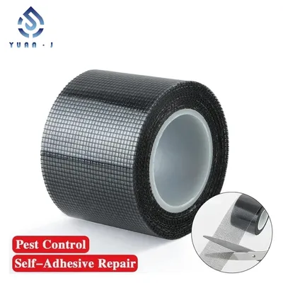 YUANJ Black Screen Window Sticker for Screen Repair Kit Strong Adhesive & Waterproof Tape Door Curtain Mosquito Net Mesh Patch