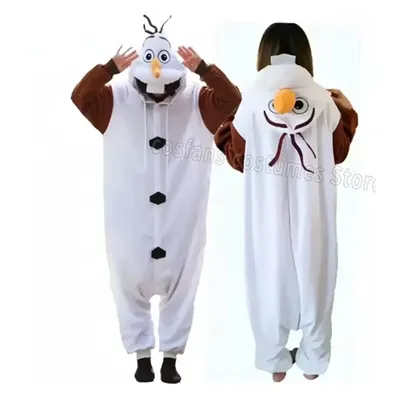 Rollenspielkostüme Frozen Olaf Schneemann Pyjama Erwachsene Overall Partykleid Wolle Cartoon Pyjama Geschenkspielzeug Image