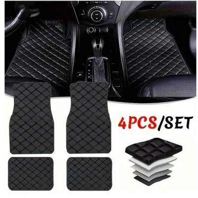 4Pcs Car Floor Mat Full Set Universal Non-Slip Auto Carpet Waterproof All-Weather Car Mat Anti Scratch Cargo Liner