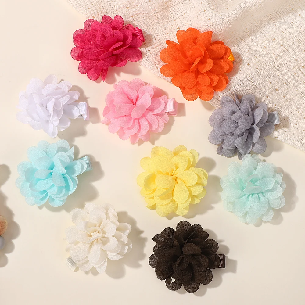20Pcs Zufällige Chiffon Blume Haar Clip Süße Koreanische Stil Floral Haarnadel Nette Haarspange Für Frauen Mädchen Kopfschmuck Haar Zubehör Image