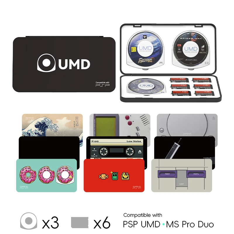 UMD Game Card Case für PSP 1000/2000/3000 & Vita, SD/M2/MS Pro Duo Halter, Retro Design Image