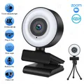 Nuova webcam 4K 2K Full HD Web Camera con microfono Luce di riempimento a LED USB Web Cam ruotabile per PC Computer portatile per Youtube Live