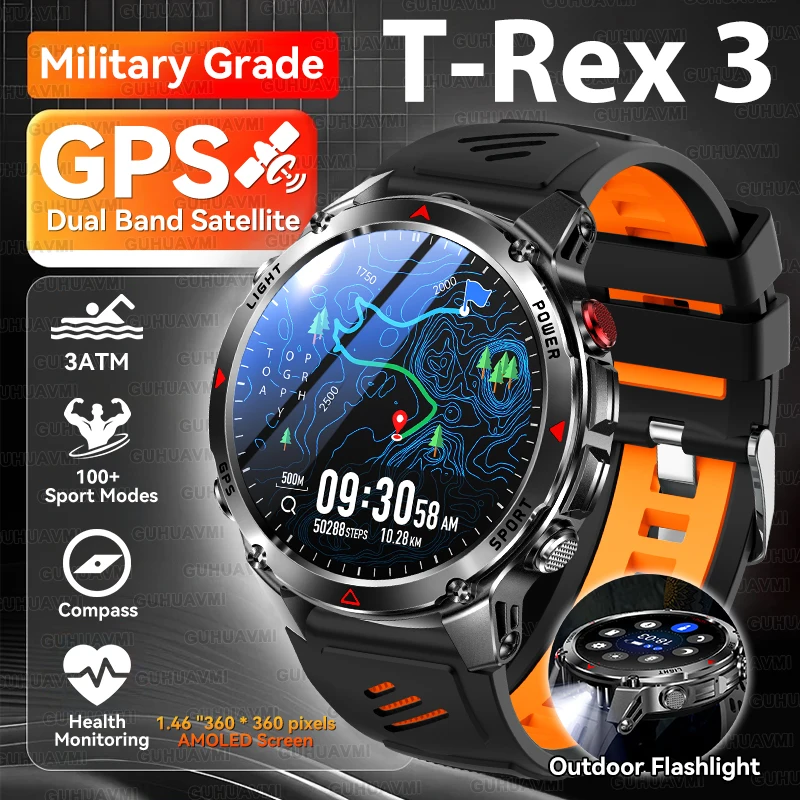2025 neue Professionelle GPS Sport Smart Uhr Outdoor RIDE Run GPS track Schwimmen Uhren Kompass Höhenmesser 3 ATM Sport Armbänder männer Image