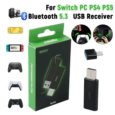 Gamepad Konverter USB Empfänger Bluetooth-Kompatibel 5,3 Controller Adapter Wireless USB Adapter für Schalter PC PS4 PS5 Gamepad Image