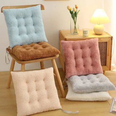 Verdicktes Stuhlkissen, quadratisch, weich, Plüschmatte, Bodenkissen, Auto, Sofa, Sitzkissen, Heimdekoration, Schlafzimmer, Bürobedarf Image