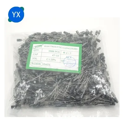 1000 Stück 10 V 16 V 25 V 50 V 1 UF 2,2 UF 3,3 UF 4,7 UF 6,8 UF 10 UF 22 UF 33 UF 47 UF 100 UF 220 UF Aluminium-Elektrolytkondensator Image