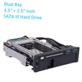 Docking station per custodia mobile interna per disco rigido HDD e SSD Dual Bay da 3,5" + 2,5" SATA III con porta USB 3.0