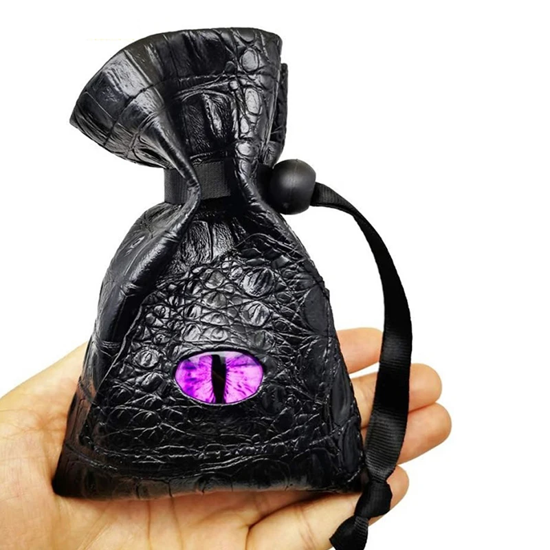 Borsa per dadi con coulisse Custodia per dadi DND in pelle PU Tarocchi Borsa per carte Oracle Monete regalo Accessori per gioielli Borsa per dadi