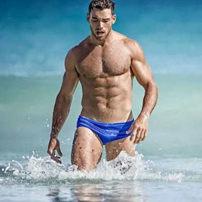 Summer Swimwear Men Solid Swimsuit Boy Swim Suits Beach Surfing Shorts Man Triangular Swimming Trunks