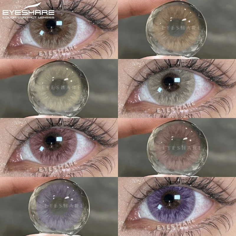 EYESHARE 2 Stücke Graue Farbe Kontaktlinsen Für Augen Natürliche Augen Braune Farbe Linse Kosmetische Weiche Augenlinsen Schönheit Schüler Blaue Linsen Image
