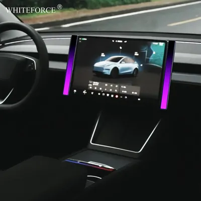 For Tesla MODEL 3/Y 2017-2025 Screen Sound Pickup Ambient Light Model Y Juniper RGB Music Rhythm Light Colorful Expansion Dock