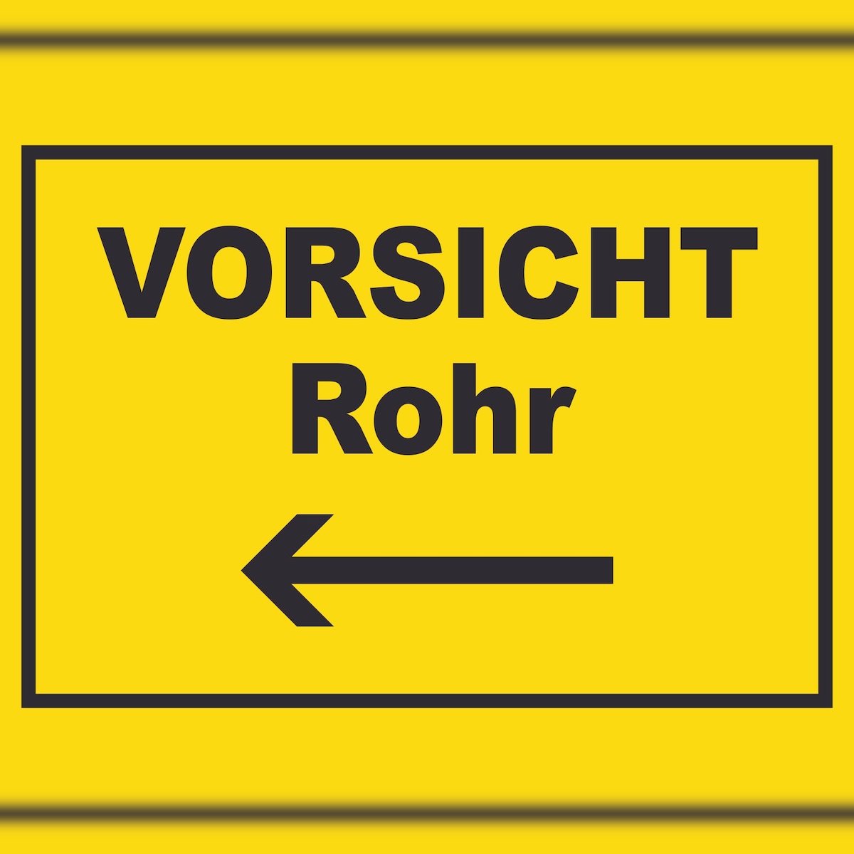 HB-Druck Vorsicht Rohr mit Richtungspfeil links Schild A6 Rückseite selbstklebend Image