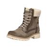 Schnürstiefelette TOM TAILOR "Tom Tailor Stiefelette Lederimitat/Textil", Damen, Gr. 40, grau (taupe), Lederimitat, Textil, casual, Schuhe