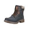 Schnürstiefelette TOM TAILOR "Tom Tailor Stiefelette Lederimitat", Damen, Gr. 40, blau (navy), Lederimitat, casual, Schuhe