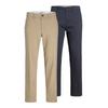 Chinohose JACK & JONES "JPSTKANE DAVE CHINO 2PK MP NOOS", Herren, Gr. 32, Länge 34, crockery pack:navy blazer, Web, Obermaterial: 98% Baumwolle, 2% Elasthan, unifarben, modisch, relaxed fit normal, Hosen, In vorgewaschener Qualität