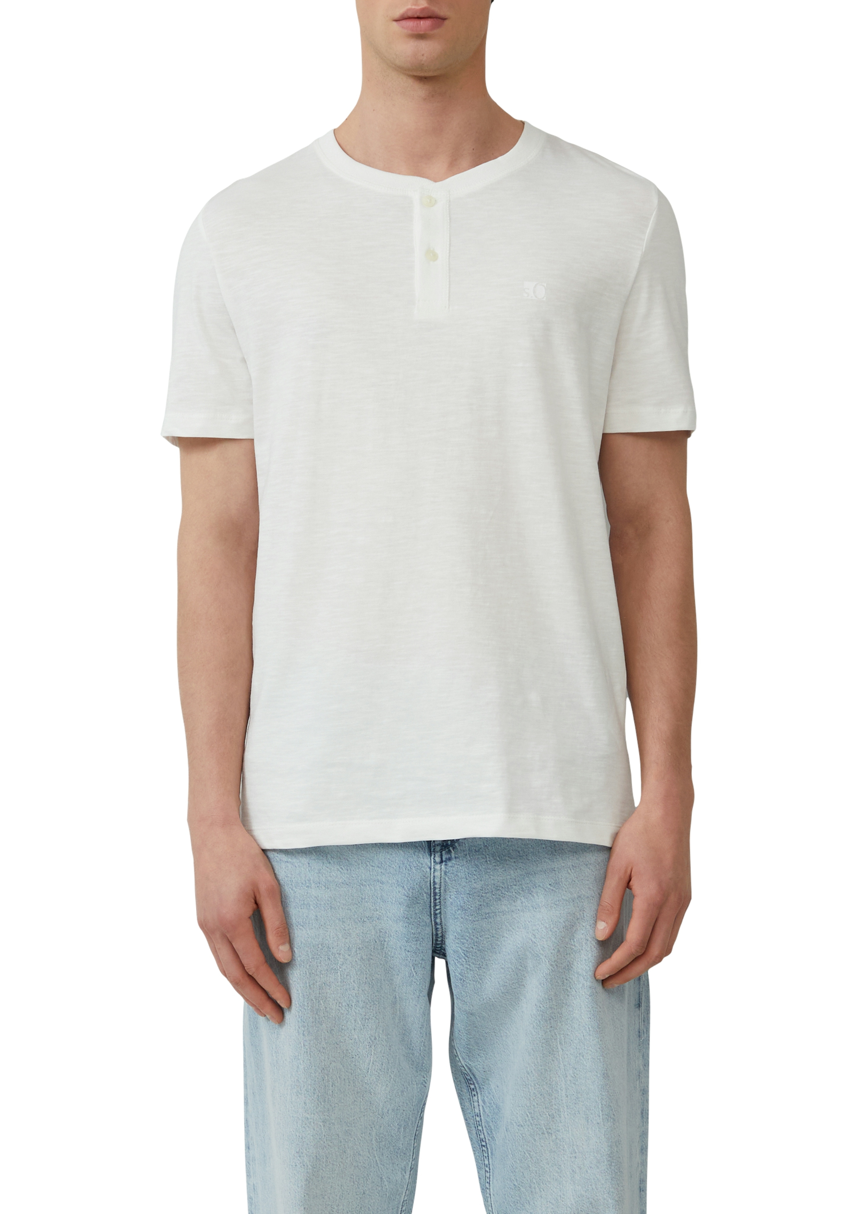 T-Shirt S.OLIVER, Herren, Gr. 3XL, weiß, Jersey, Obermaterial: 100% Baumwolle, unifarben, regular fit taillenbedeckt, Rundhals, Shirts, mit Logo Print Image